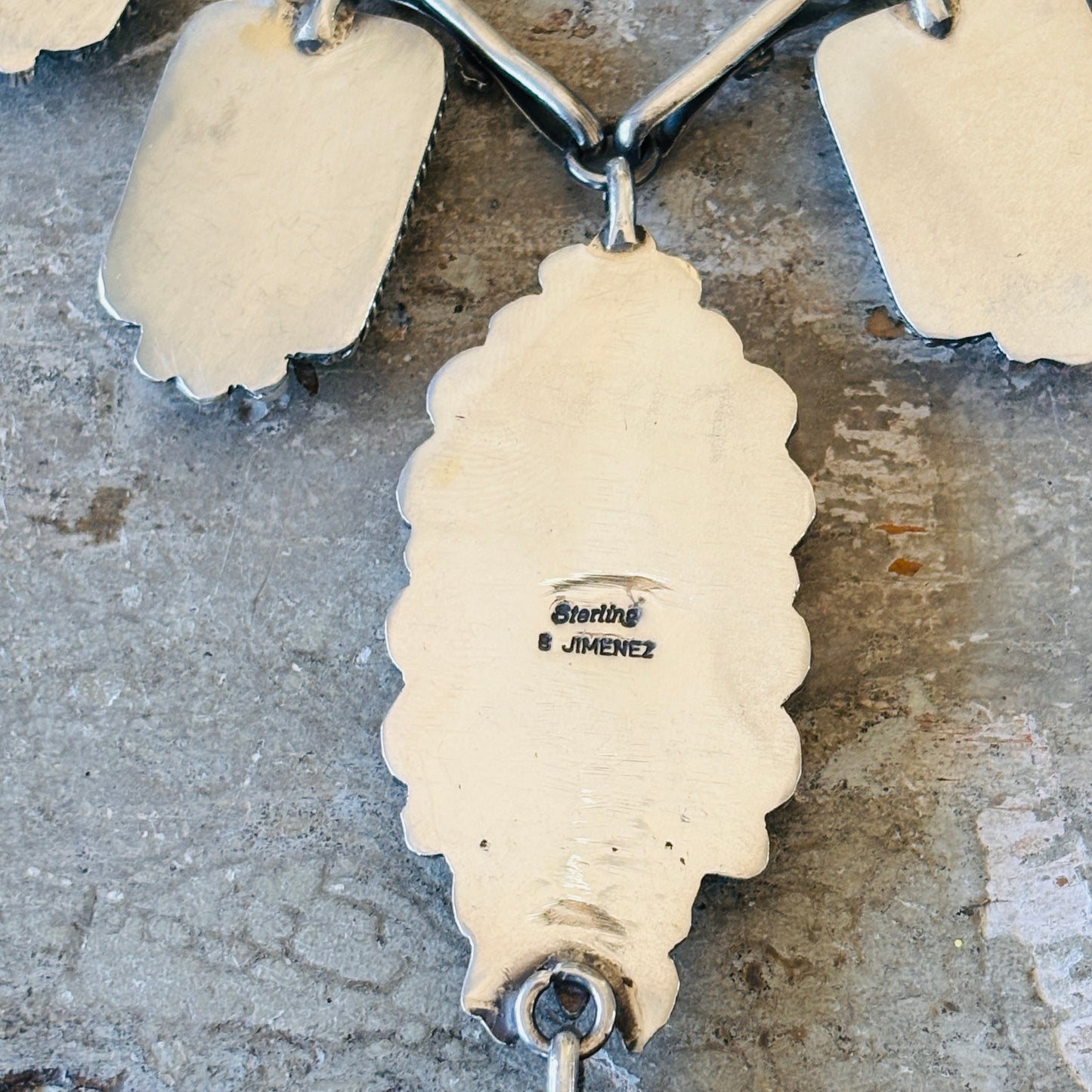 Navajo Brenda Jimenez Sterling Silver & Kingman Turquoise Statement Necklace