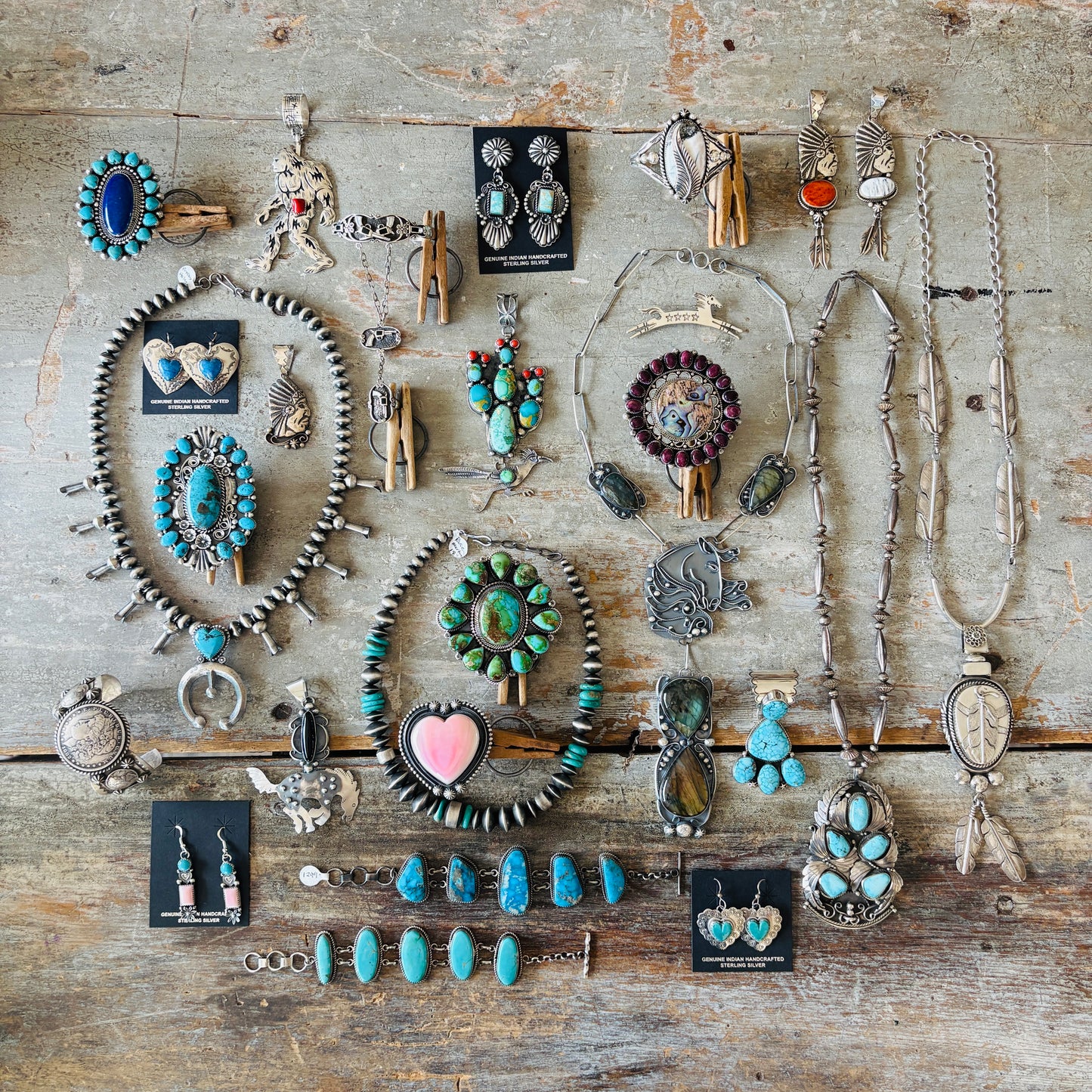 Navajo Miranda Willie Sterling Silver & Labradorite Horse Statement Necklace