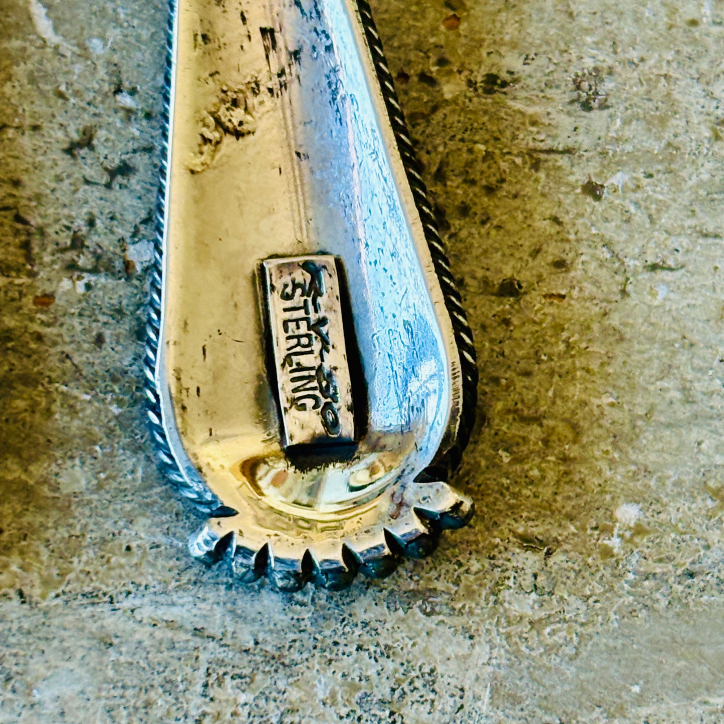 Navajo Steve Arviso Sterling Silver Fan Earrings