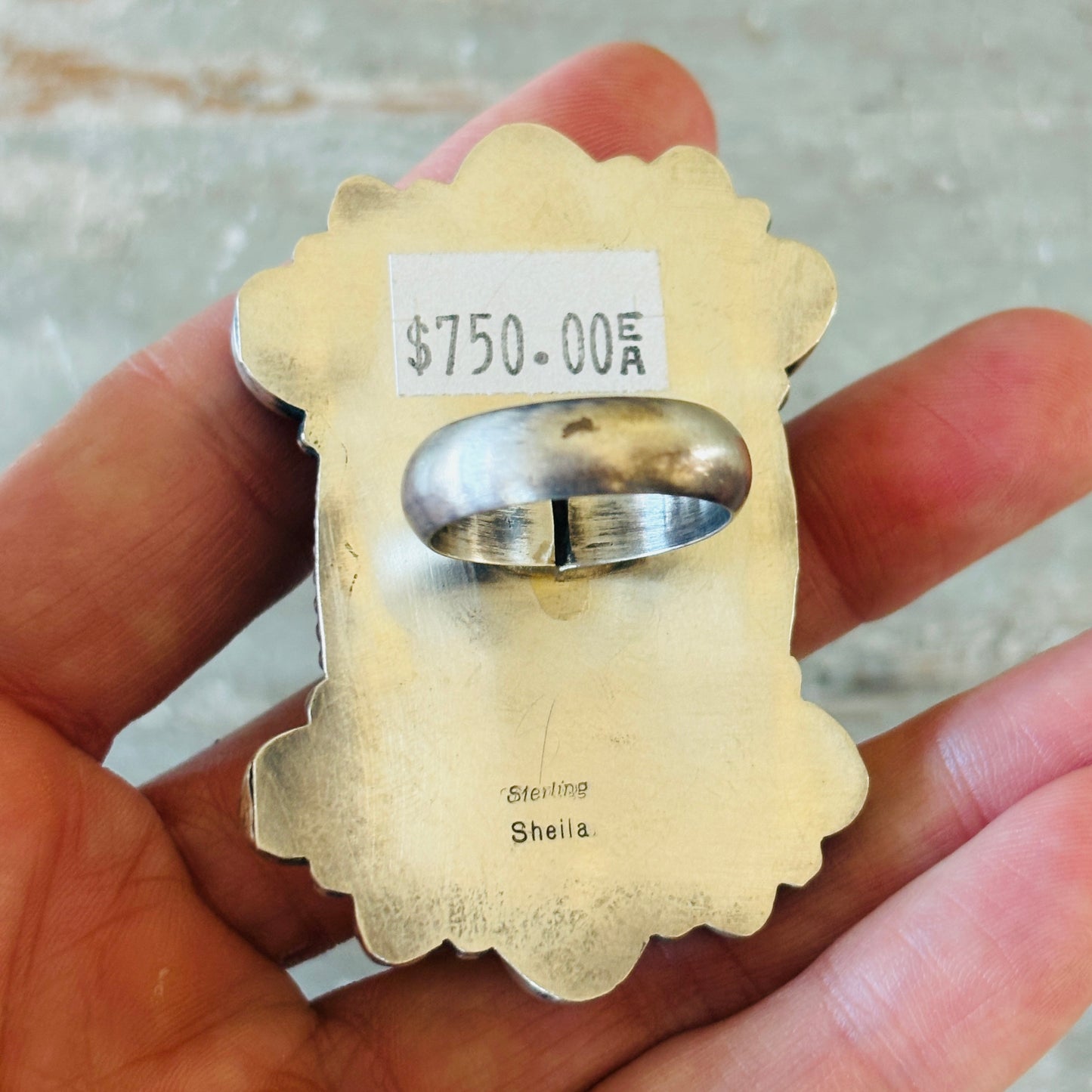 Navajo Sheila Becenti Sterling Silver & Mixed Turquoise Ring