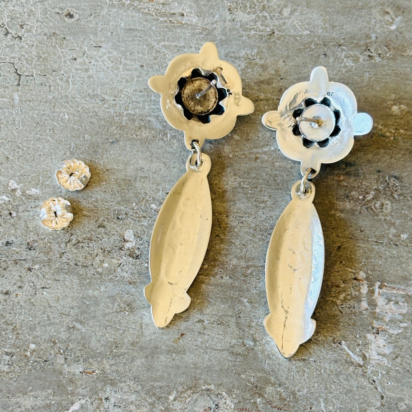 Navajo Jennifer Curtis Sterling Silver Statement Earrings