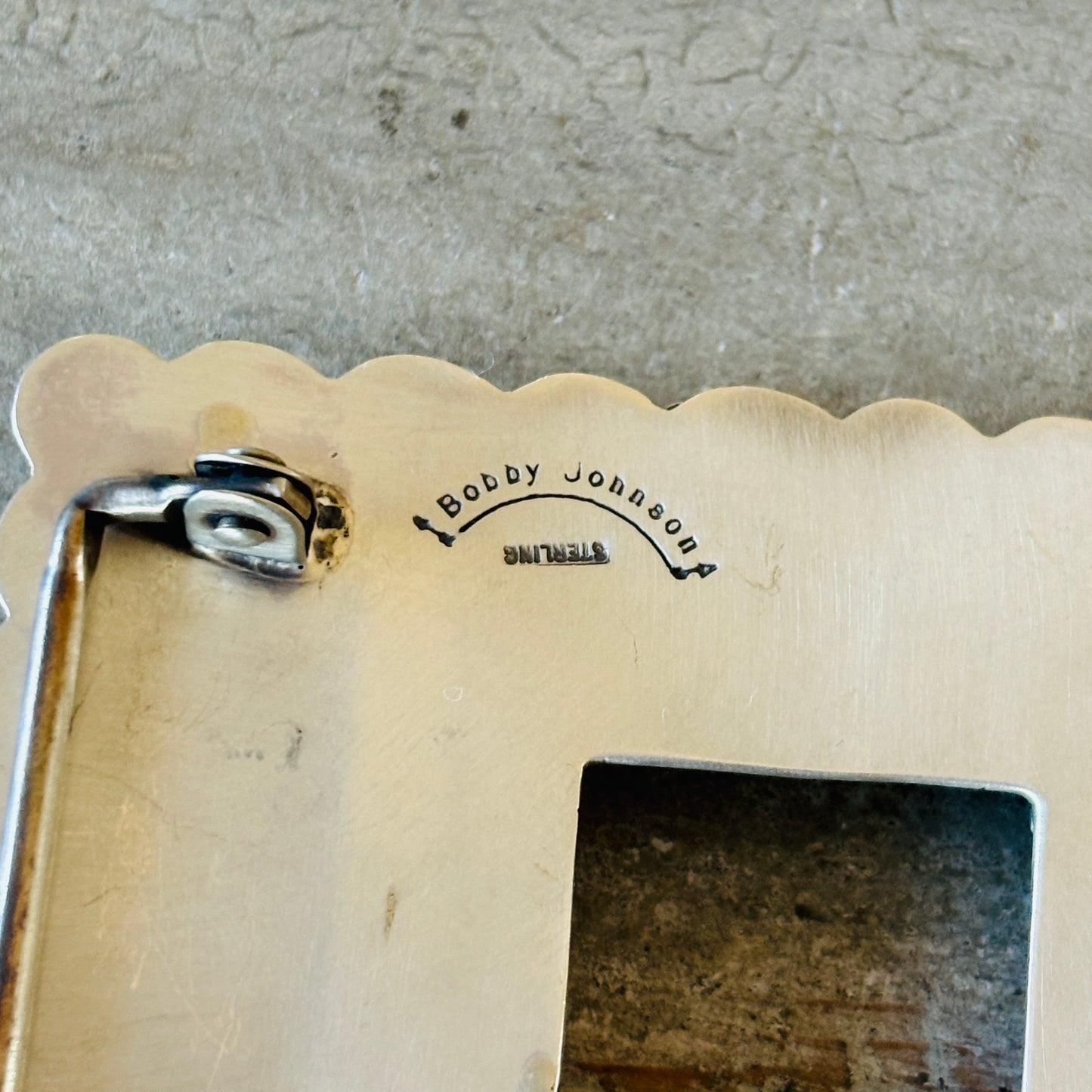 Navajo Bobby Johnson Sterling Silver & Royston Turquoise Belt Buckle