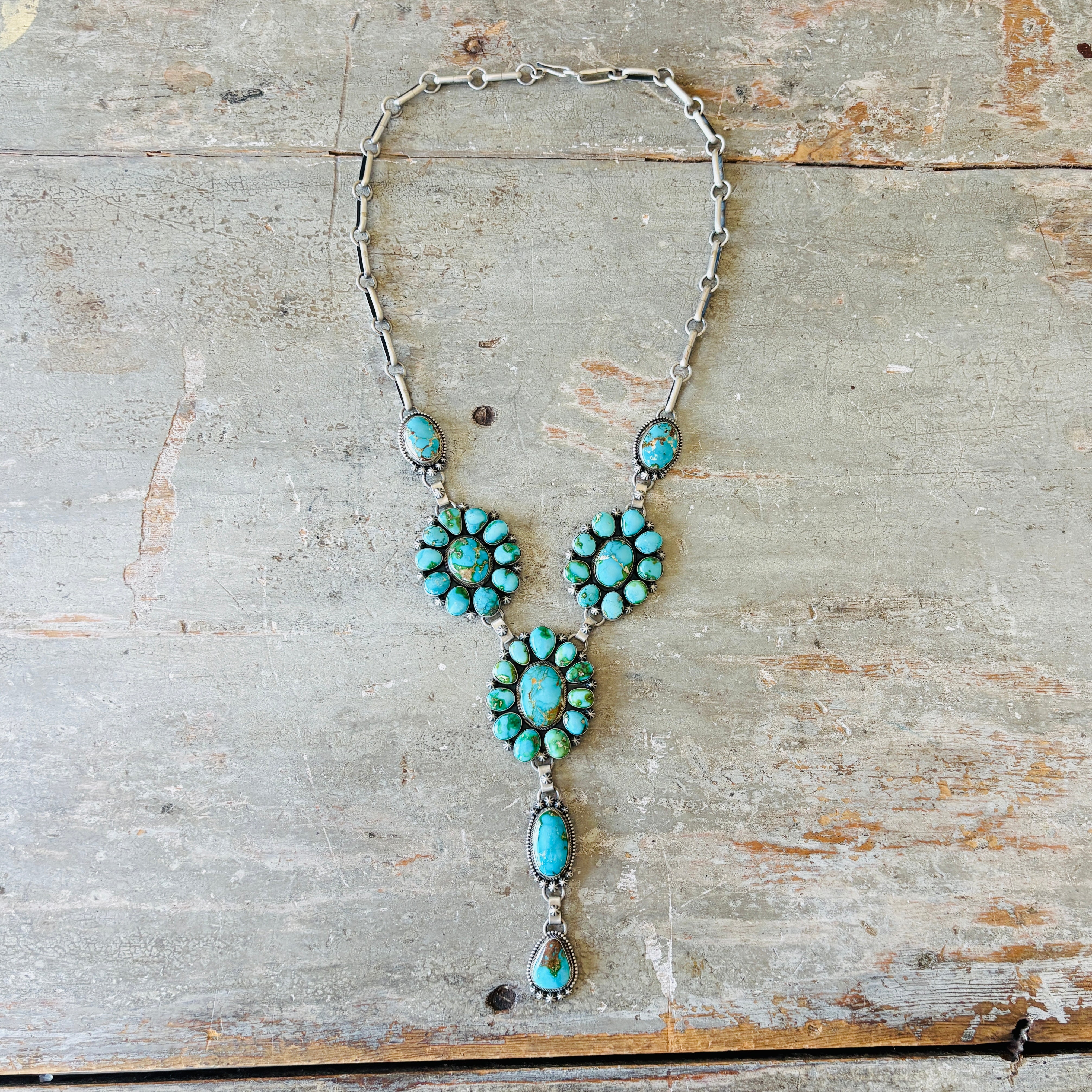 Navajo Freddie Maloney Sterling Silver & Sonoran Turquoise
