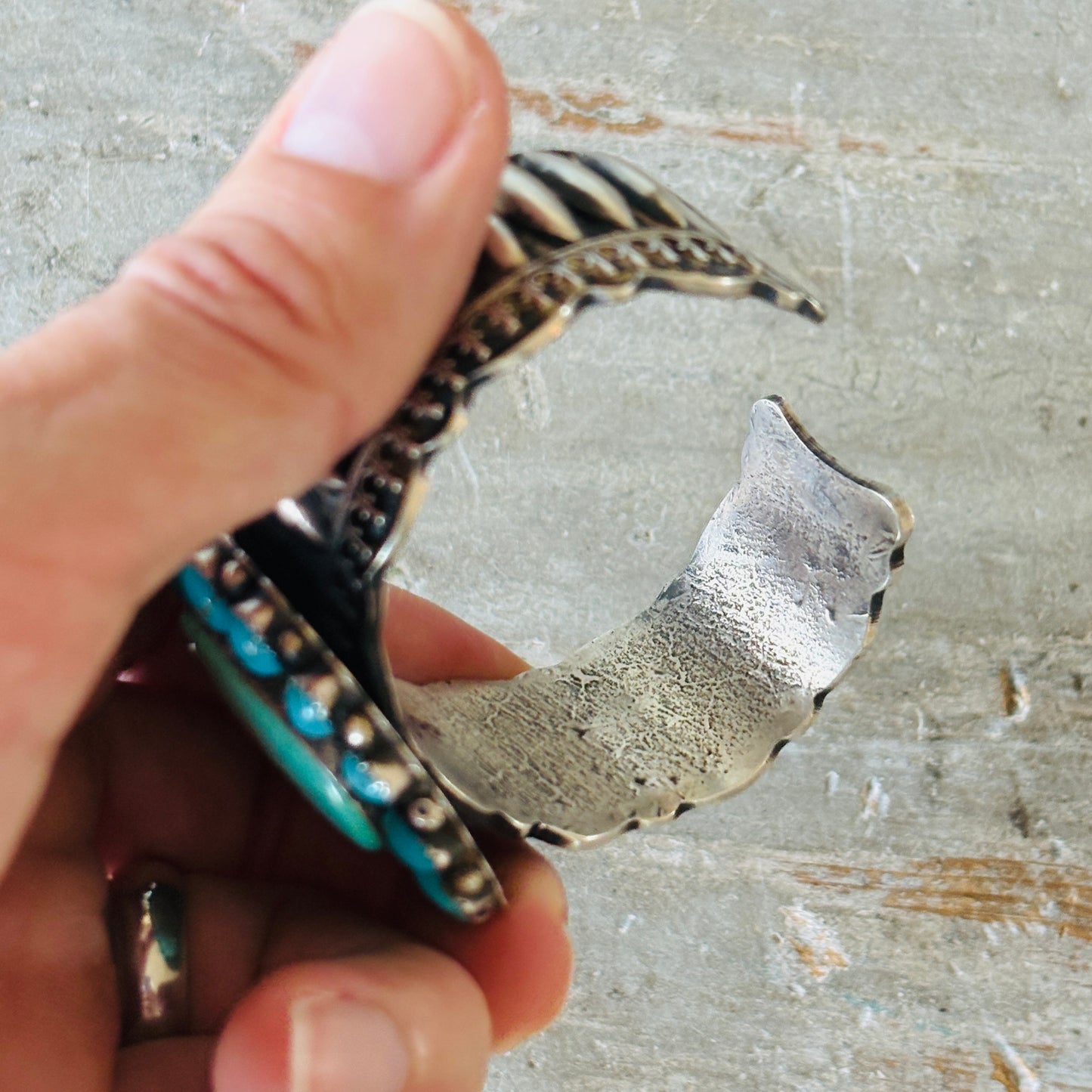 Navajo Shawn Cayatineto Sterling Silver & Kingman Turquoise Statement Cuff