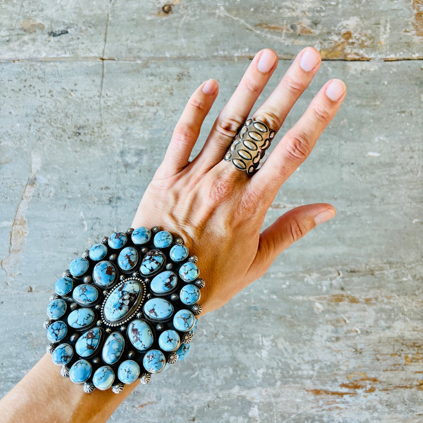 Navajo Alex Sanchez Sterling Silver Repousse Ring