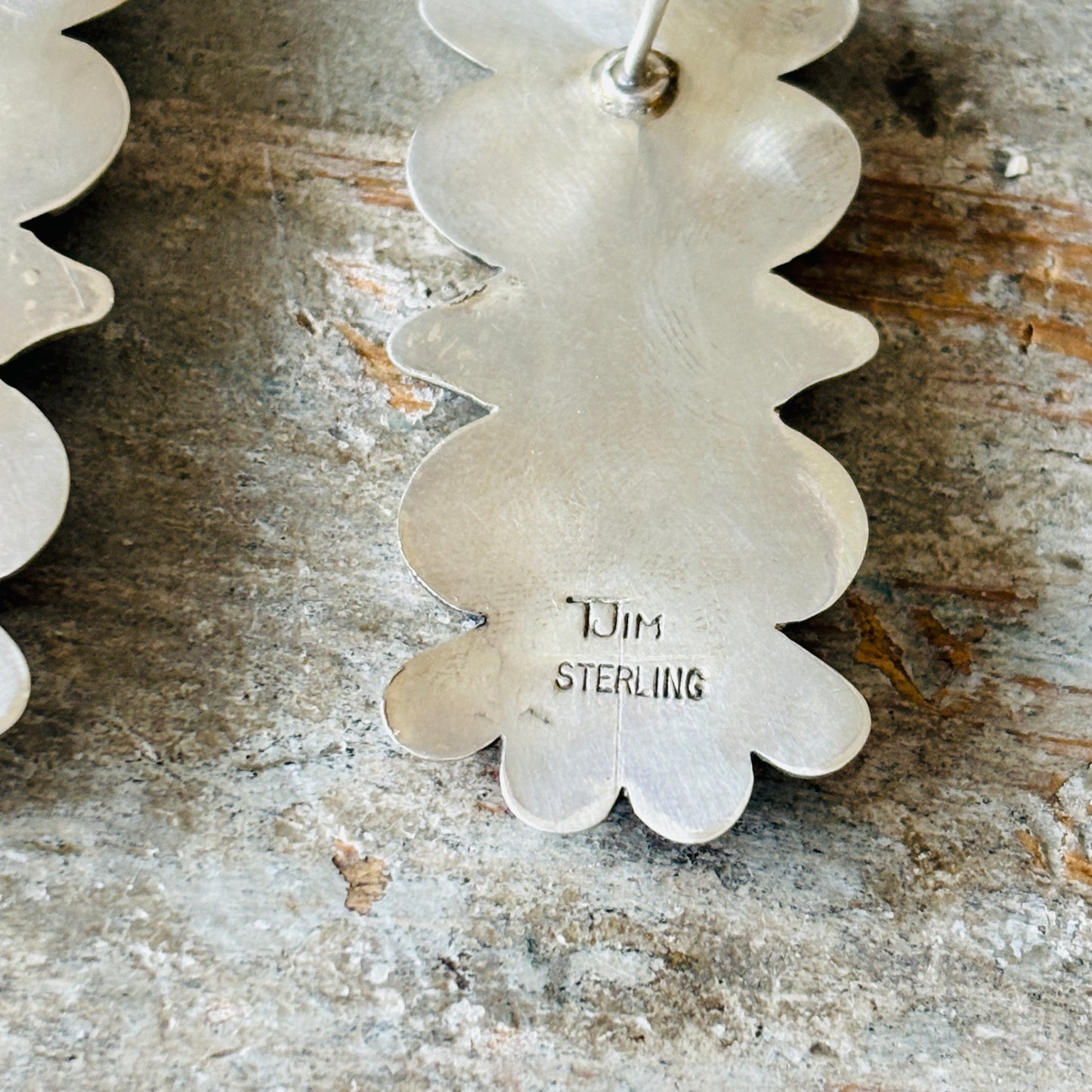 Navajo Thomas Jim Sterling Silver Statement Earrings