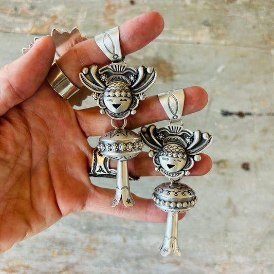 Navajo Ronald Tom Sterling Silver Maiden Blossom Pendant