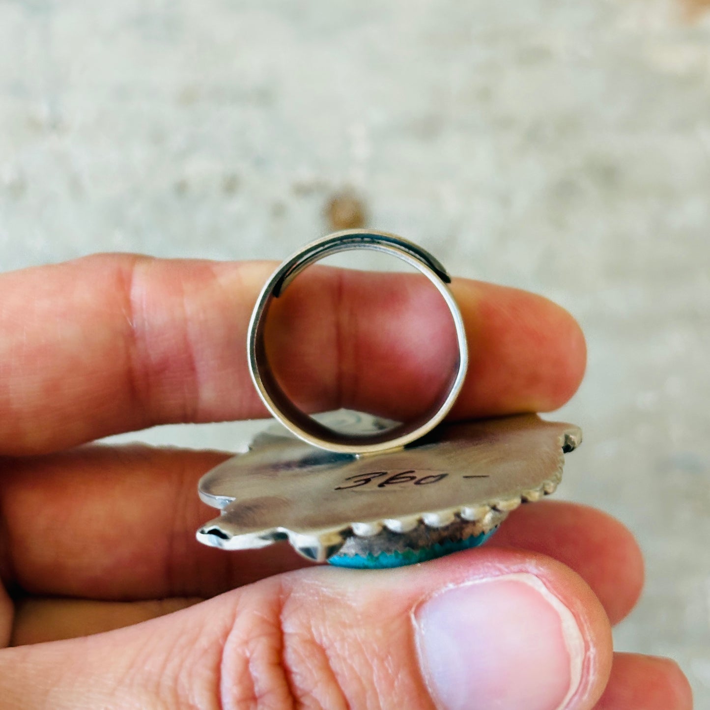 Navajo Leslie Nez Sterling Silver & Waterweb Kingman Ring