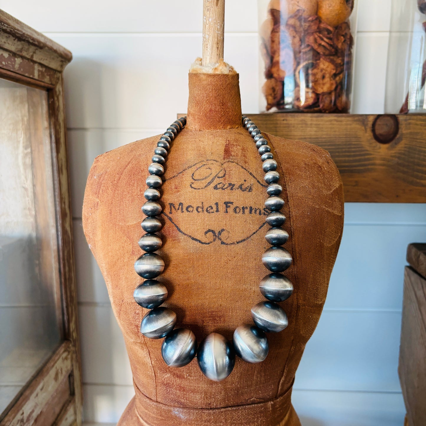 Navajo Austin Haley Sterling Silver XL Graduated Handmade Pearls