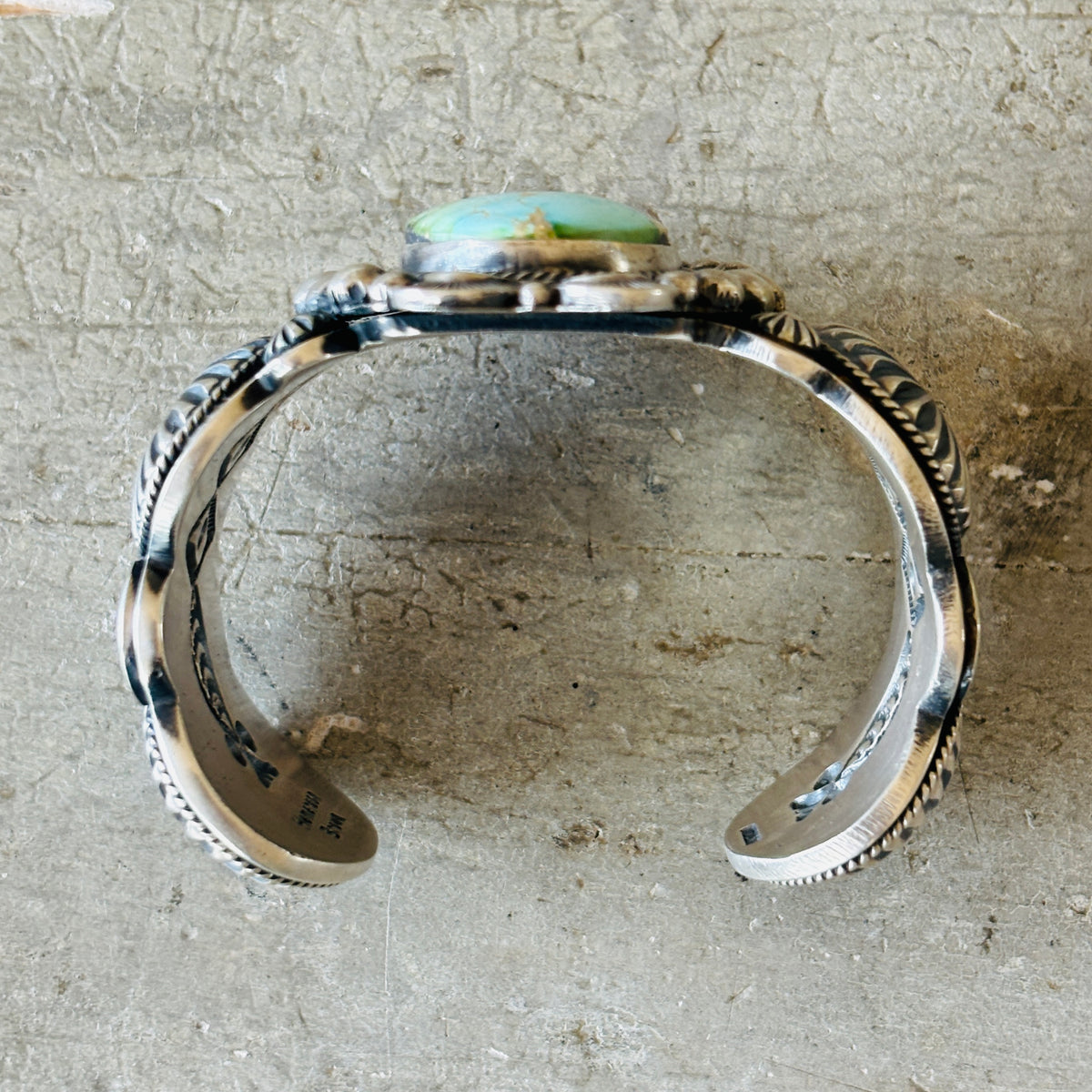 Navajo Hemerson Brown Sterling Silver & Royston Turquoise Statement Cuff