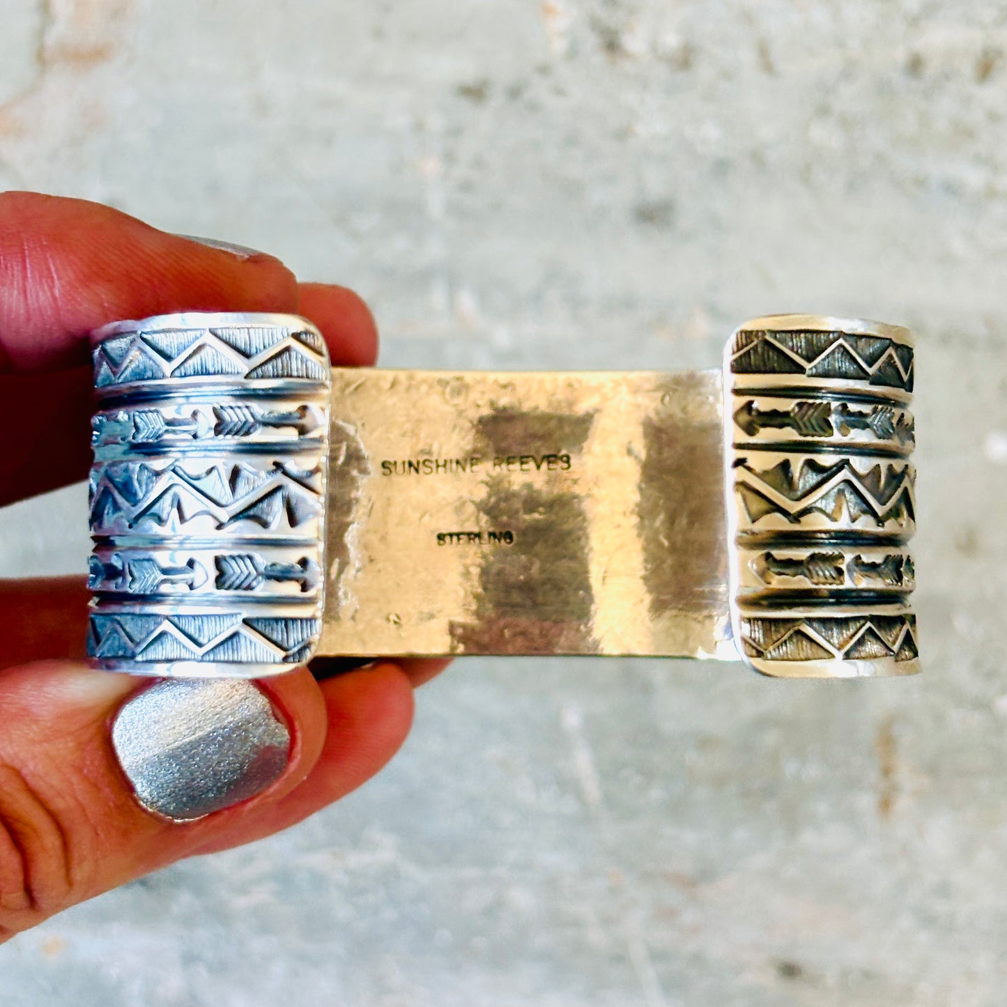 New Sunshine Reeves Sterling Silver Arrows Stacker Cuff