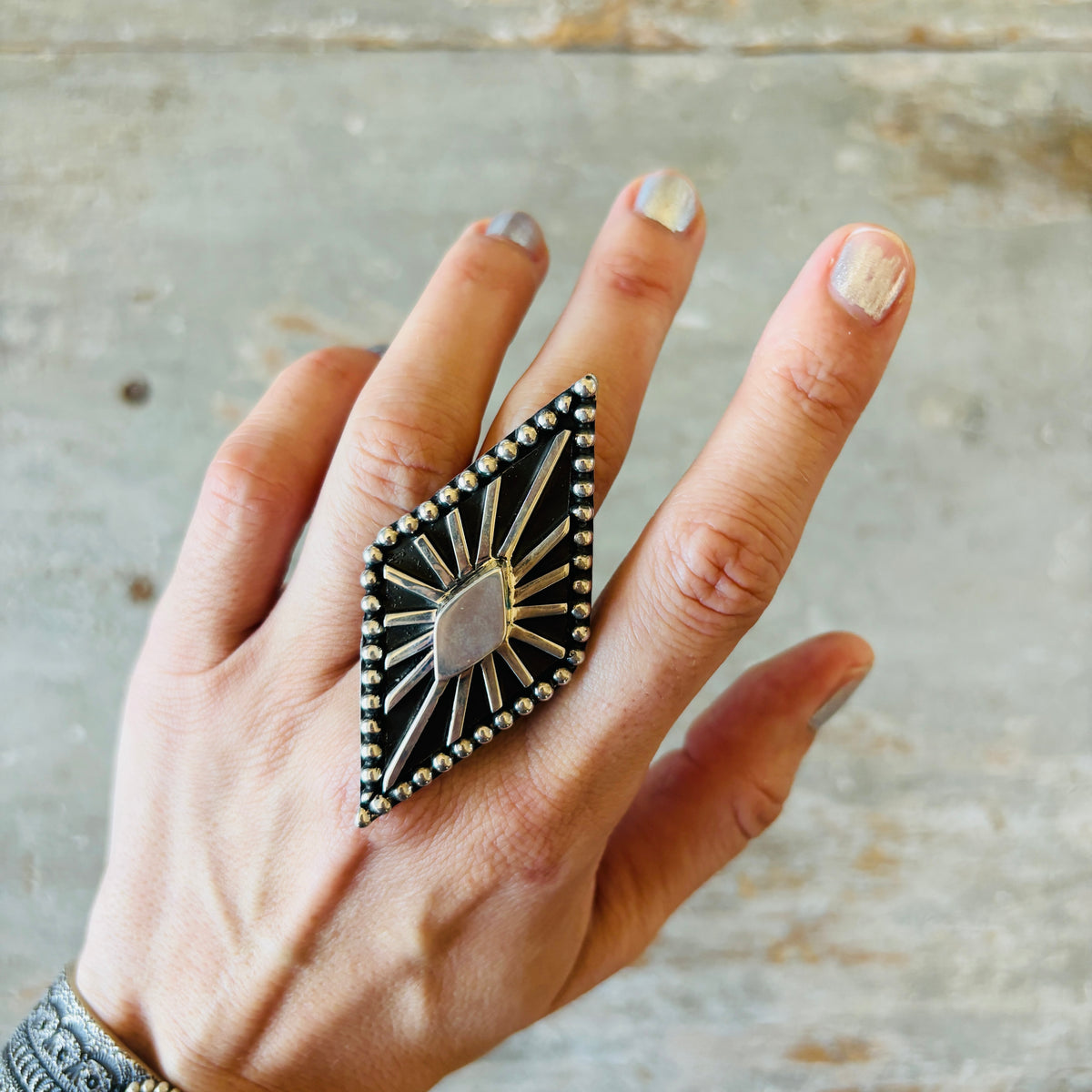 Navajo Tow Hawk Sterling Silver Statement Ring
