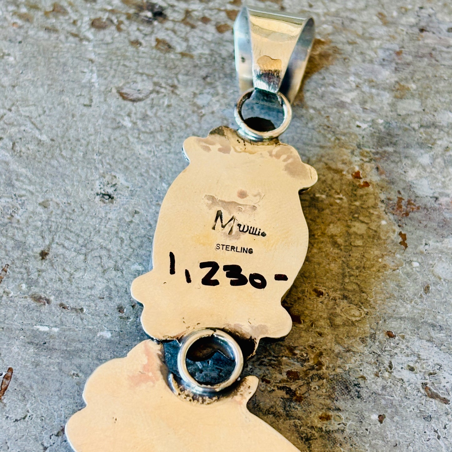 Navajo Miranda Willie Sterling Silver & Persian Turquoise Horse Head Pendant