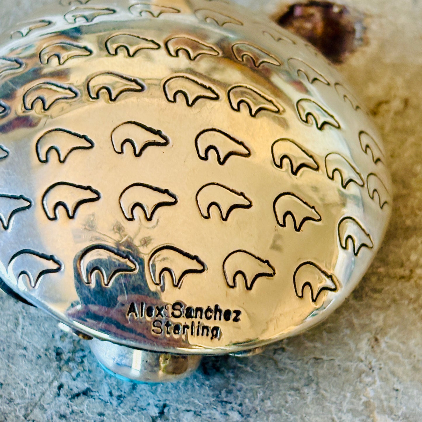 Navajo Alex Sanchez Sterling Silver & Web Kingman Seed Pot Pendant