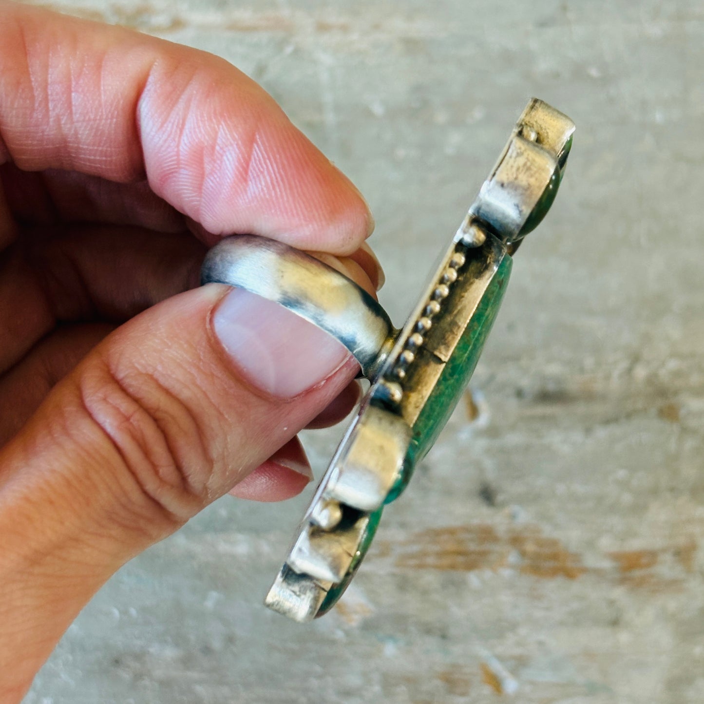 Navajo Sheila Becenti Sterling Silver & Mixed Turquoise Ring