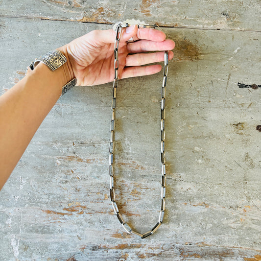 Navajo Kevin Shorty Sterling Silver Paperclip Chain