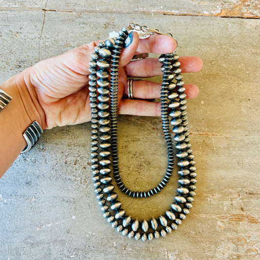 Navajo Tonisha & Austin Haley Sterling Silver Handmade Pearls Necklace