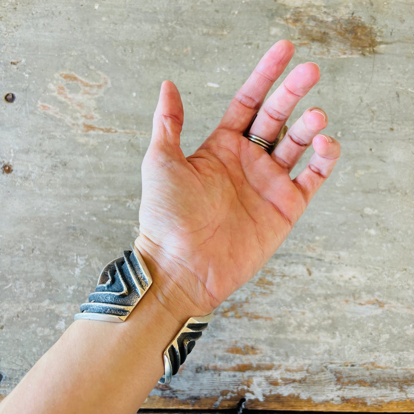 Navajo Taliah Benally Sterling Silver & Mixed Turquoise Cluster Ring
