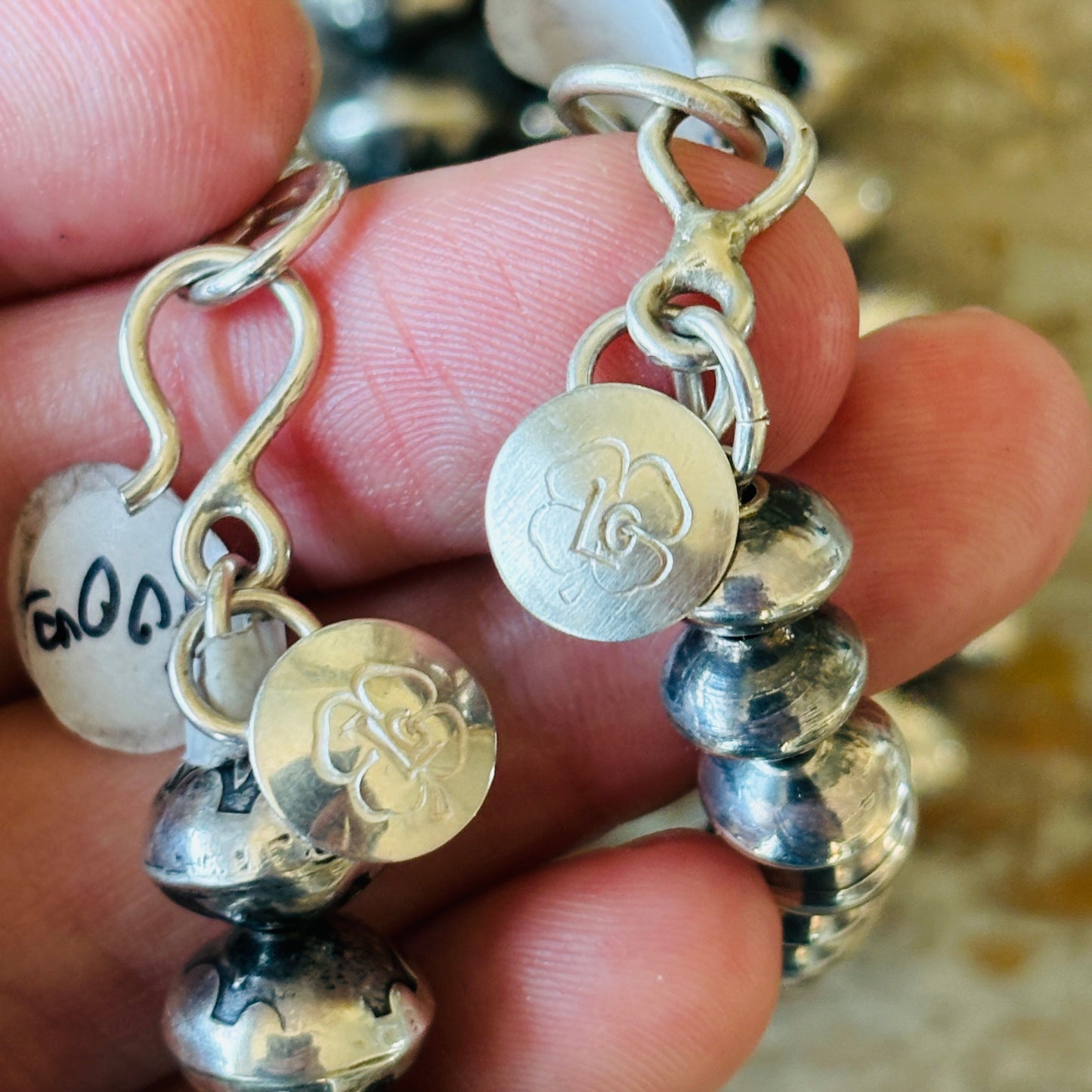 Navajo Lyanne Goodluck Sterling Silver Graduated Handmade Pearls Necklace