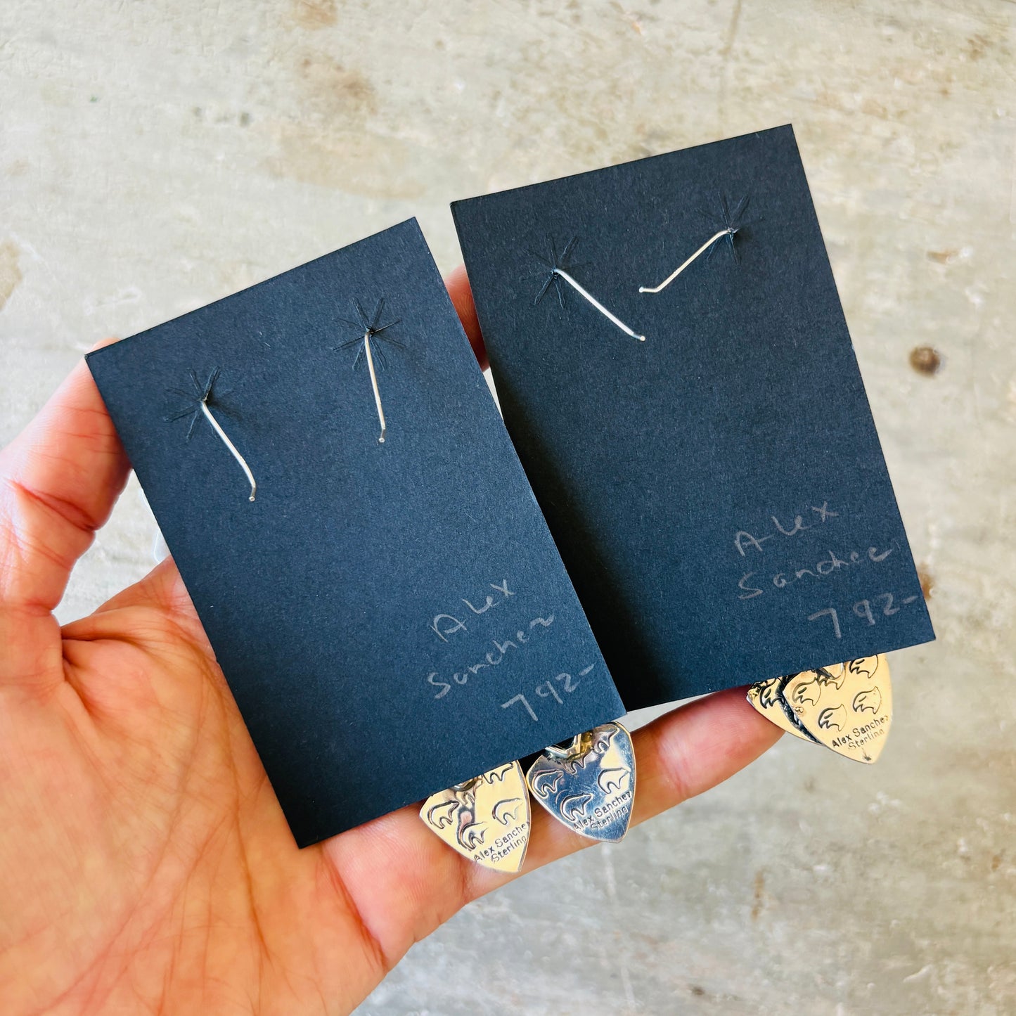 Navajo Alex Sanchez Sterling Silver Earrings