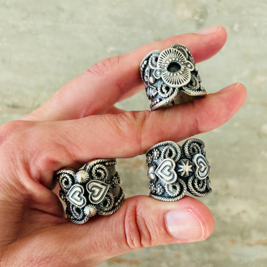 Navajo Hemerson Brown Sterling Silver Statement Ring