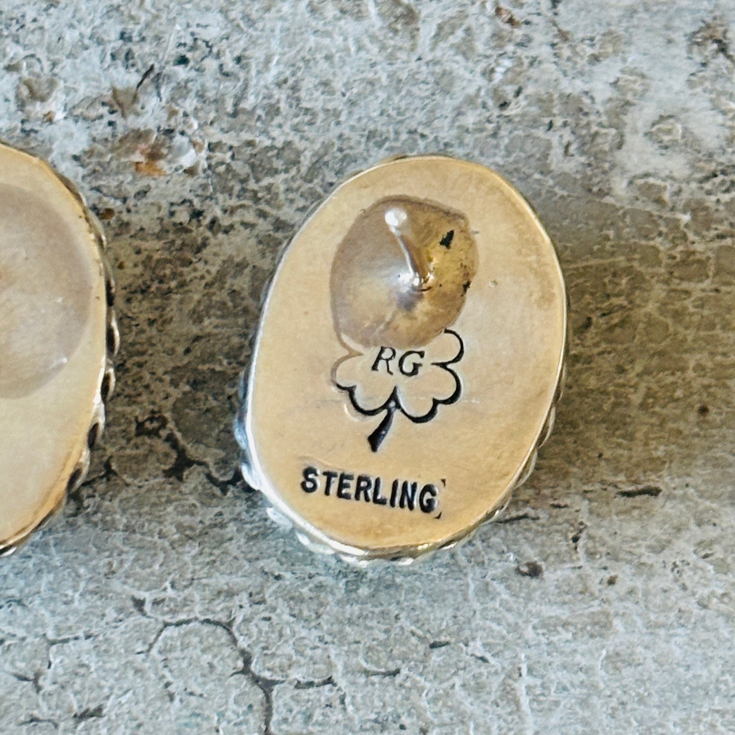 Navajo Reva Goodluck Sterling Silver & Golden Hills Turquoise Stud Earrings