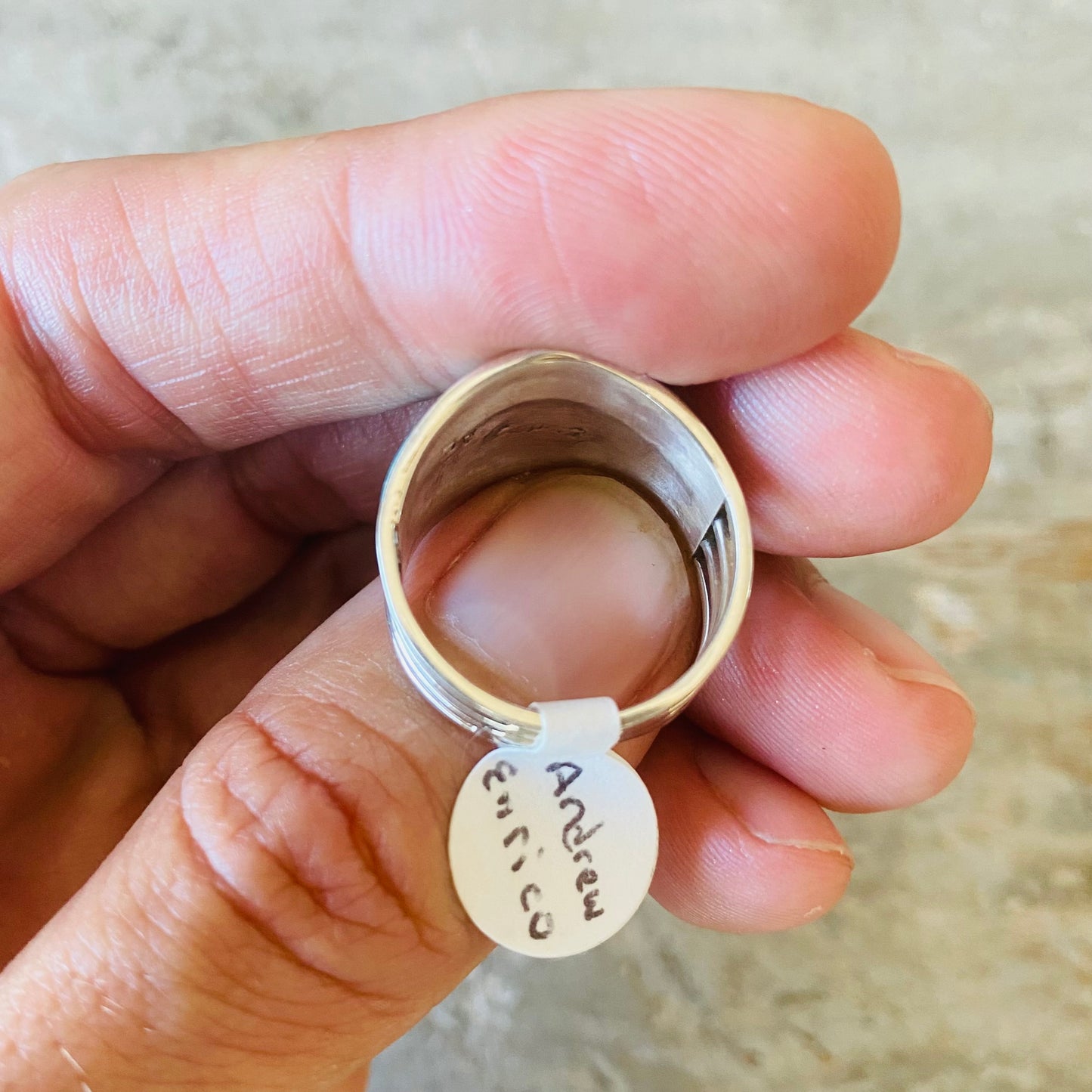 Navajo Andrew Enrico Sterling Silver & Turquoise Inlay Ring