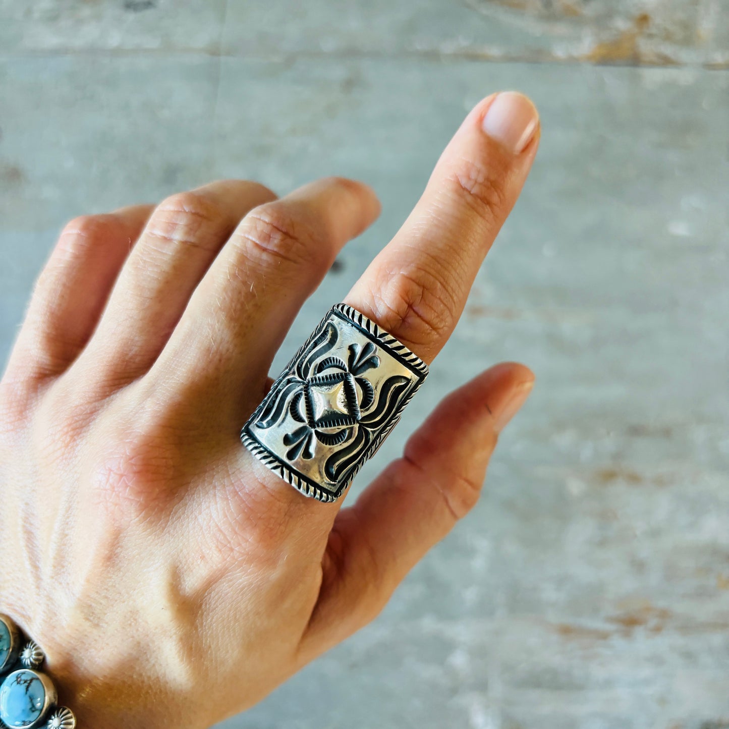 Navajo Harrison Jim Sterling Silver Shield Ring