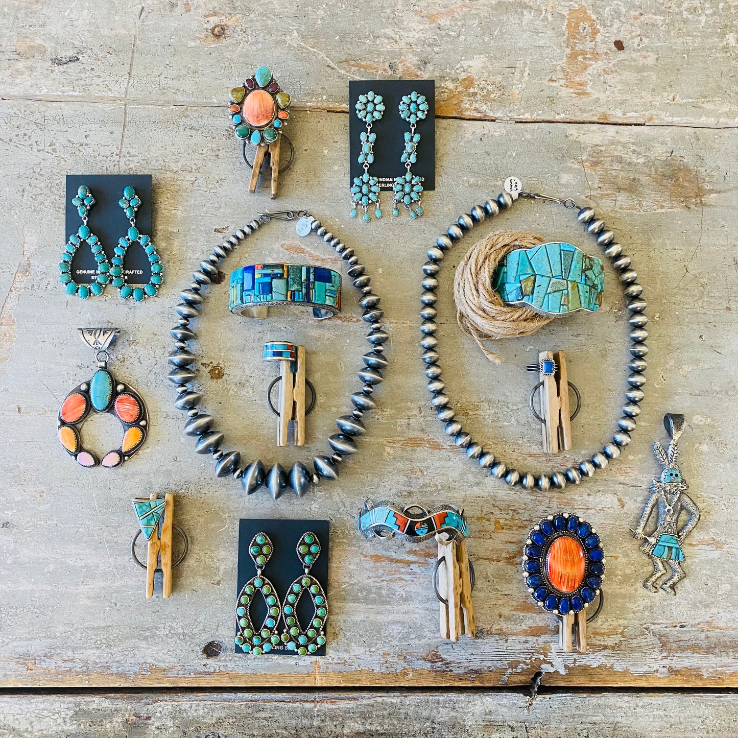 Navajo Geraldine James Sterling Silver & Sonoran Turquoise Statement Earrings