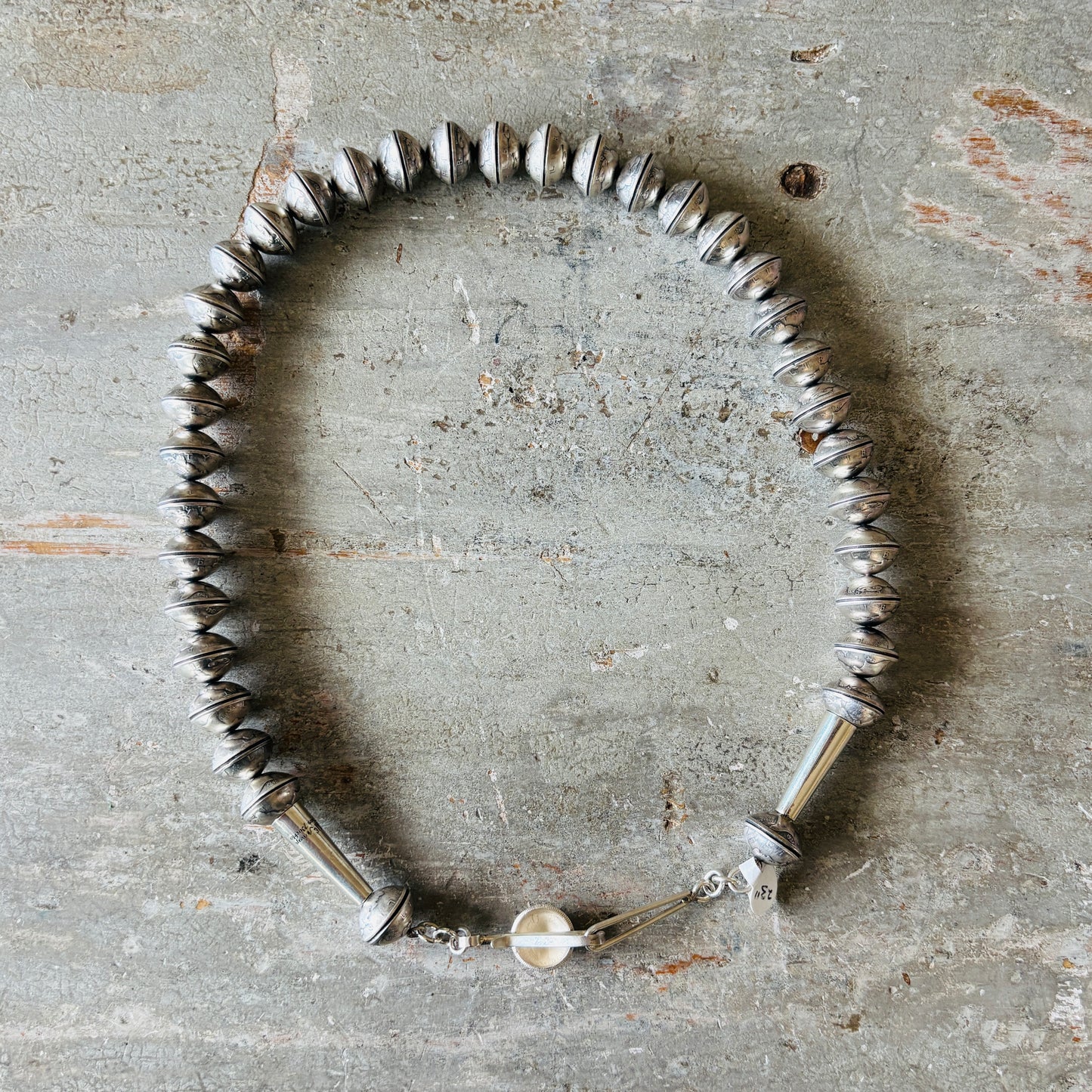 Navajo James McCabe Sterling Silver & Liberty Dime Beads Necklace
