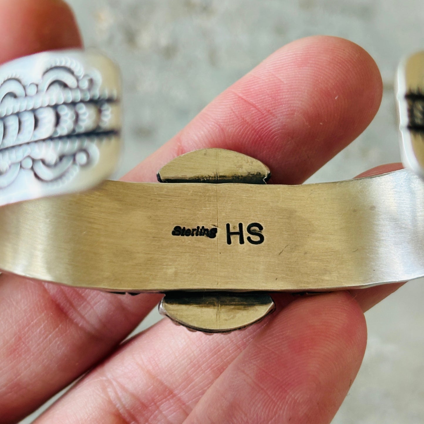 Navajo Herman Smith Sterling Silver & Web Kingman Stacker Cuff