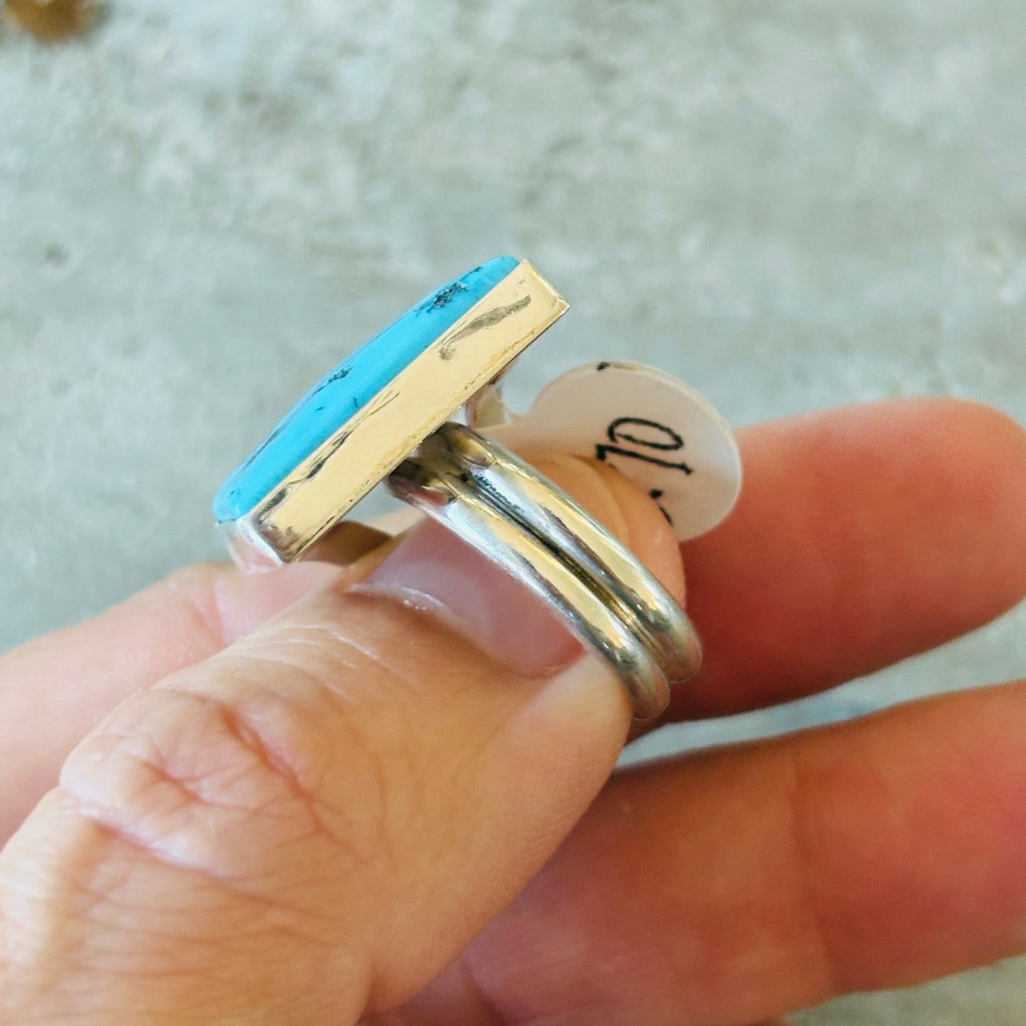 Navajo Mildred Parkhurst Sterling Silver & Sleeping Beauty Turquoise Ring