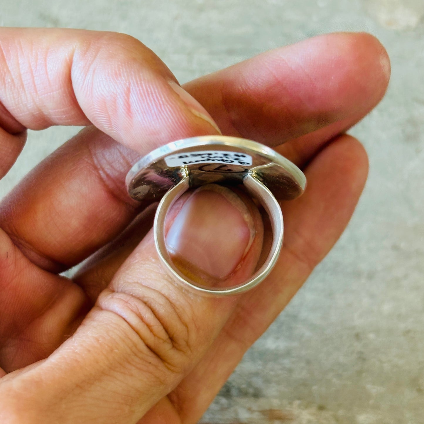 Zuni Q Quam Sterling Silver Hummingbird Inlay Ring