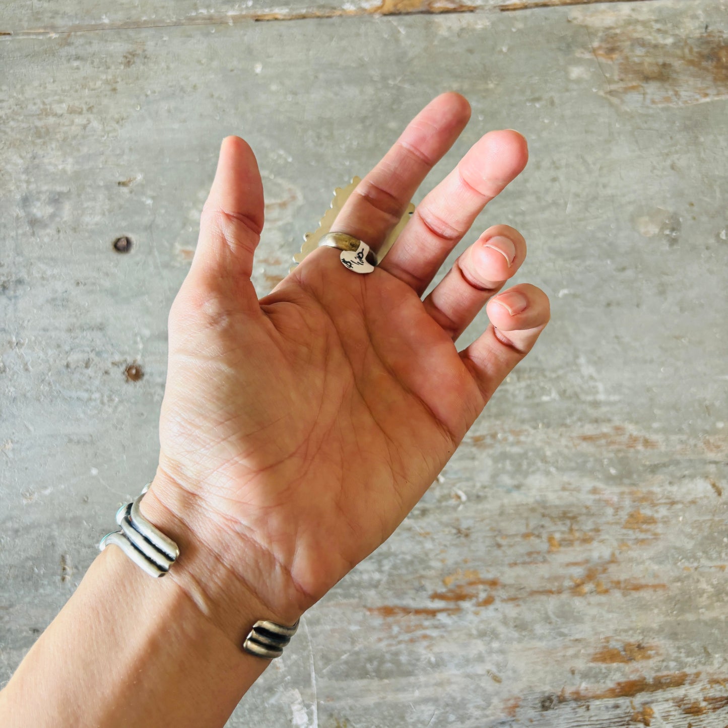 Navajo Bobby Johnson Sterling Silver & Mixed Turquoise Cluster Ring