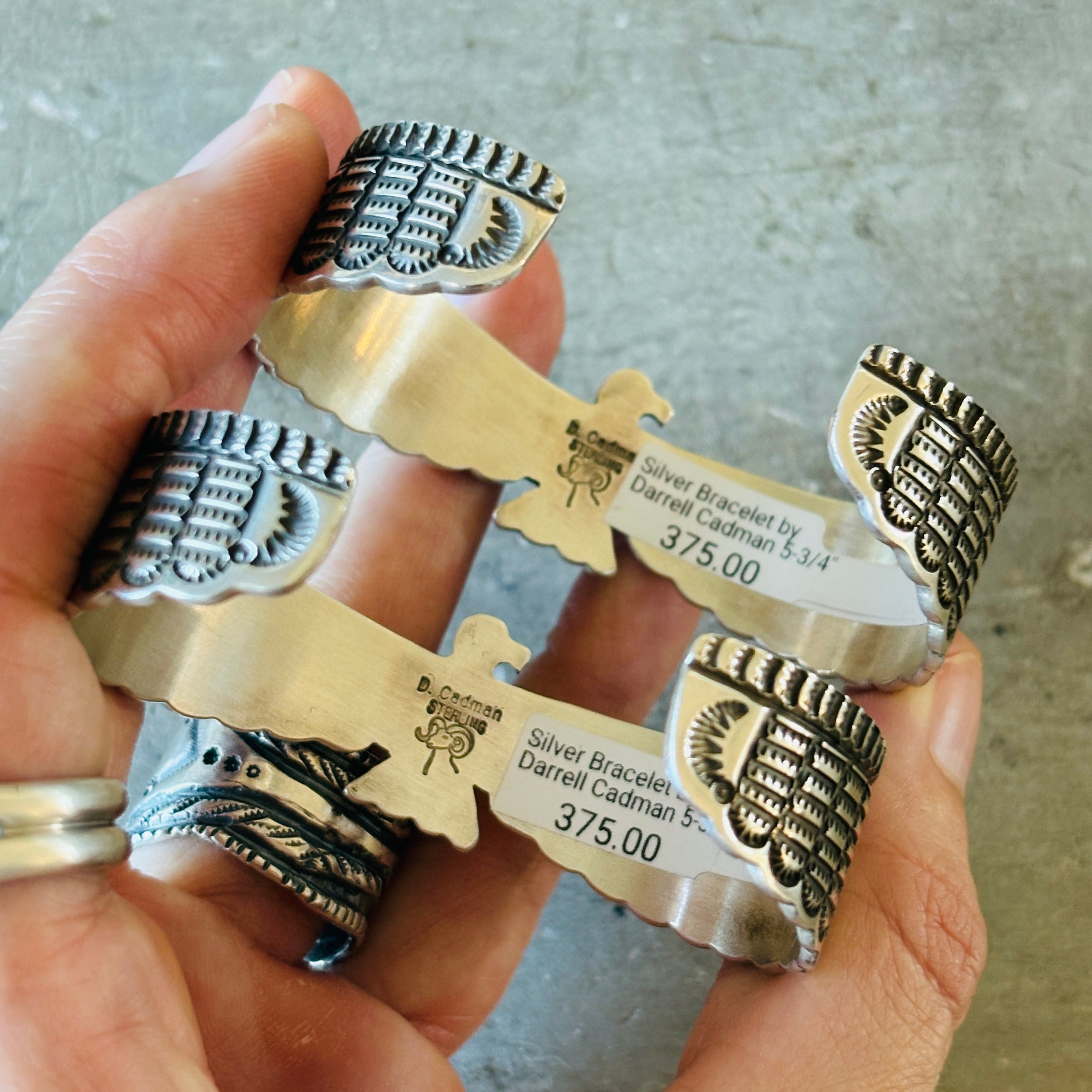 Navajo Darrell Cadman Sterling Silver Thunderbird Cuff – Sunshine