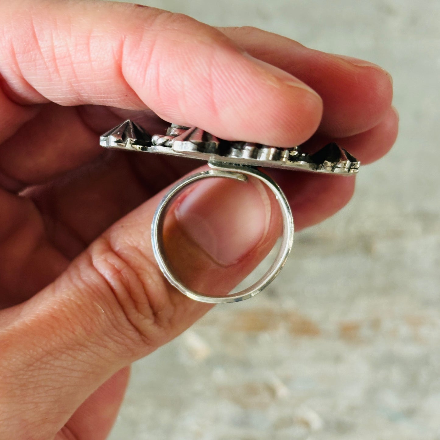Navajo JT Willie Sterling Silver & Web Kingman Turquoise Ring