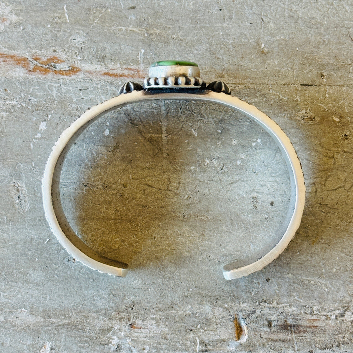 Navajo Herman Smith Sterling Silver & Sonoran Turquoise Stacker Cuff
