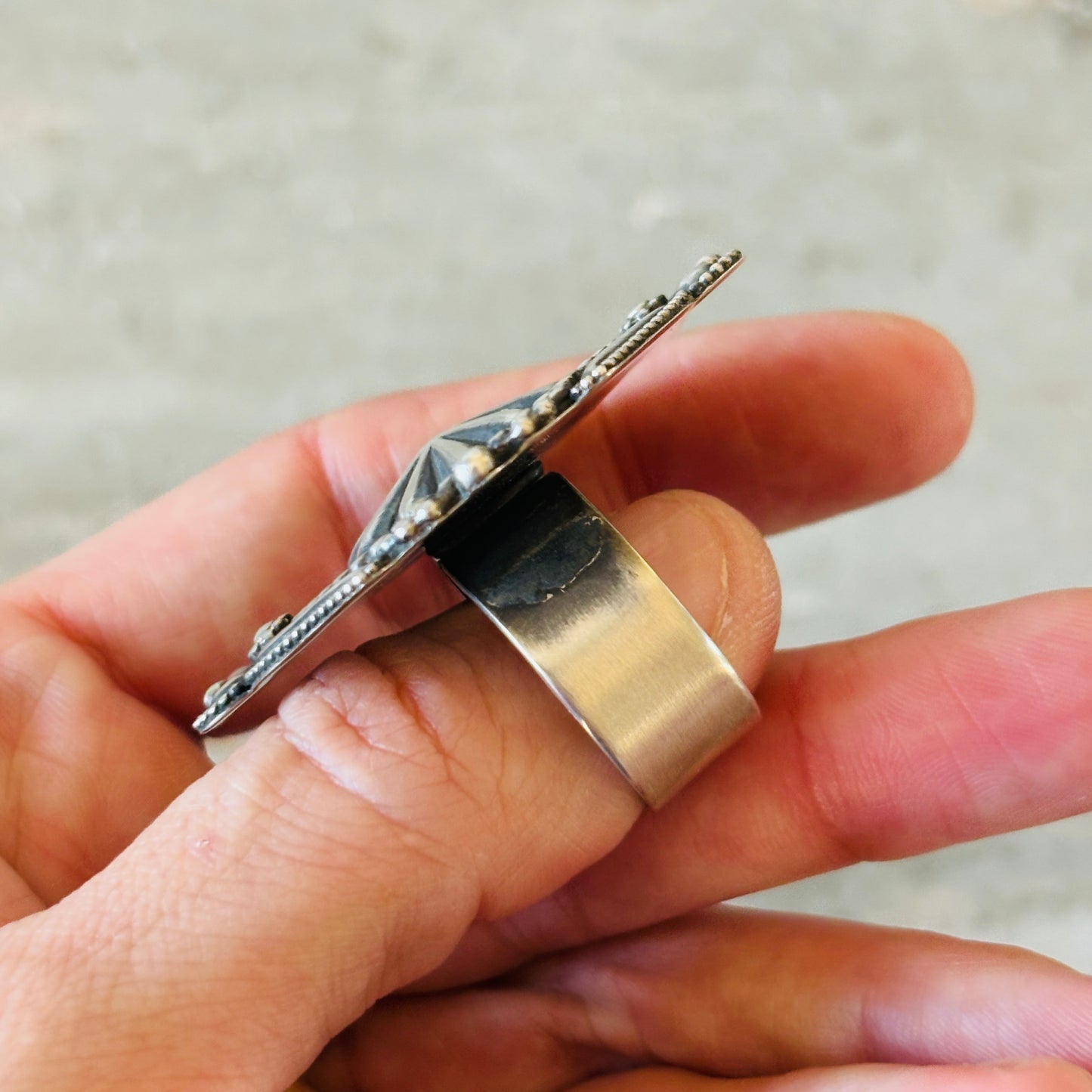 Navajo Braxton Parkett Sterling Silver Ring