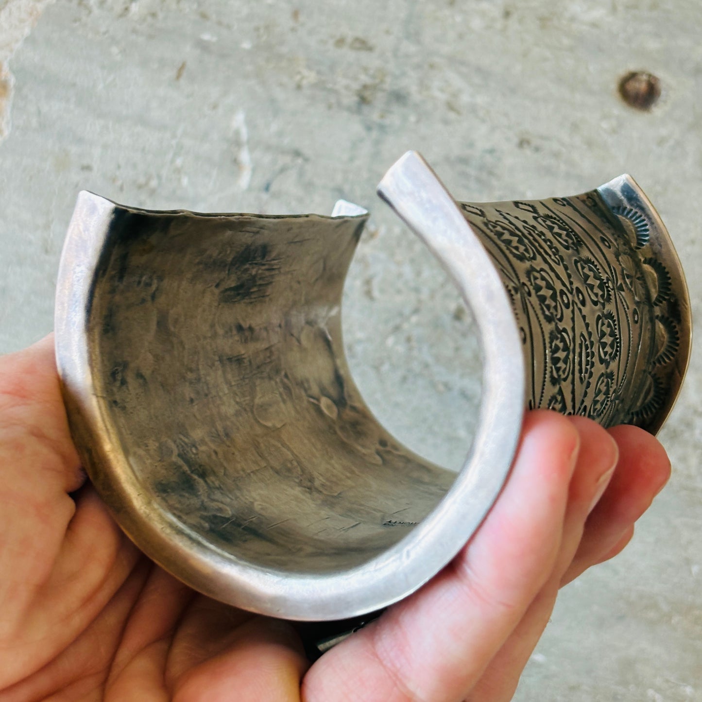 Navajo Benson Shorty Sterling Silver Statement Cuff
