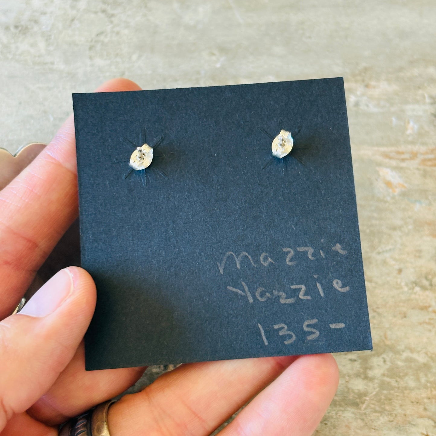 Navajo Mazzie Yazzie Sterling Silver Button Earrings