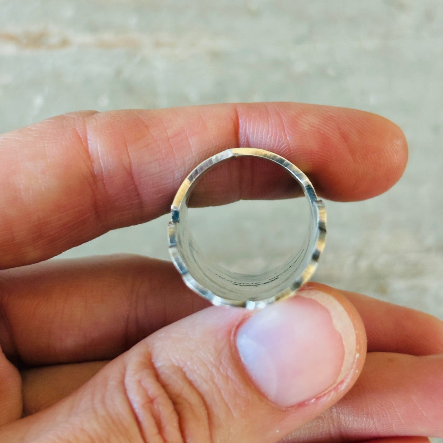 Navajo Sunshine Reeves Sterling Silver Heart Cigar Band Ring