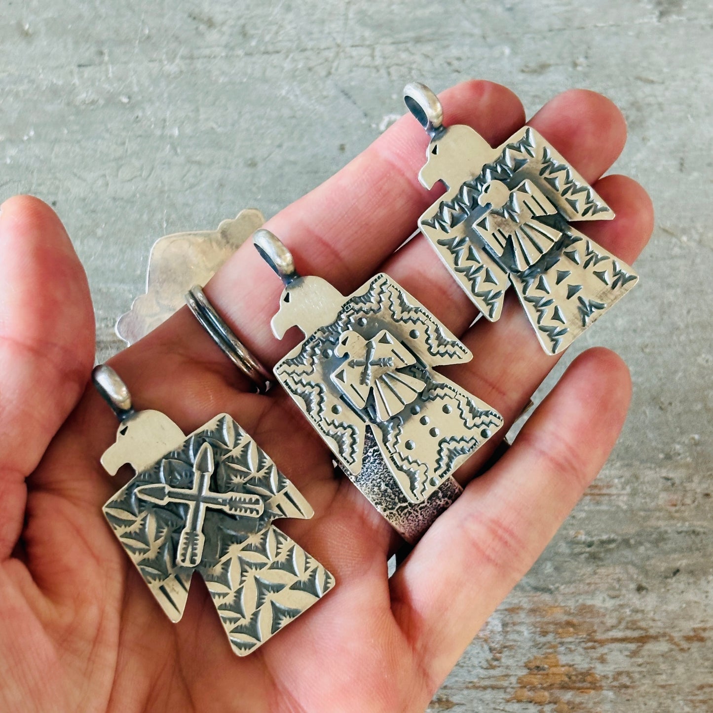 Navajo Bo Reeves Sterling Silver Thunderbird Pendant