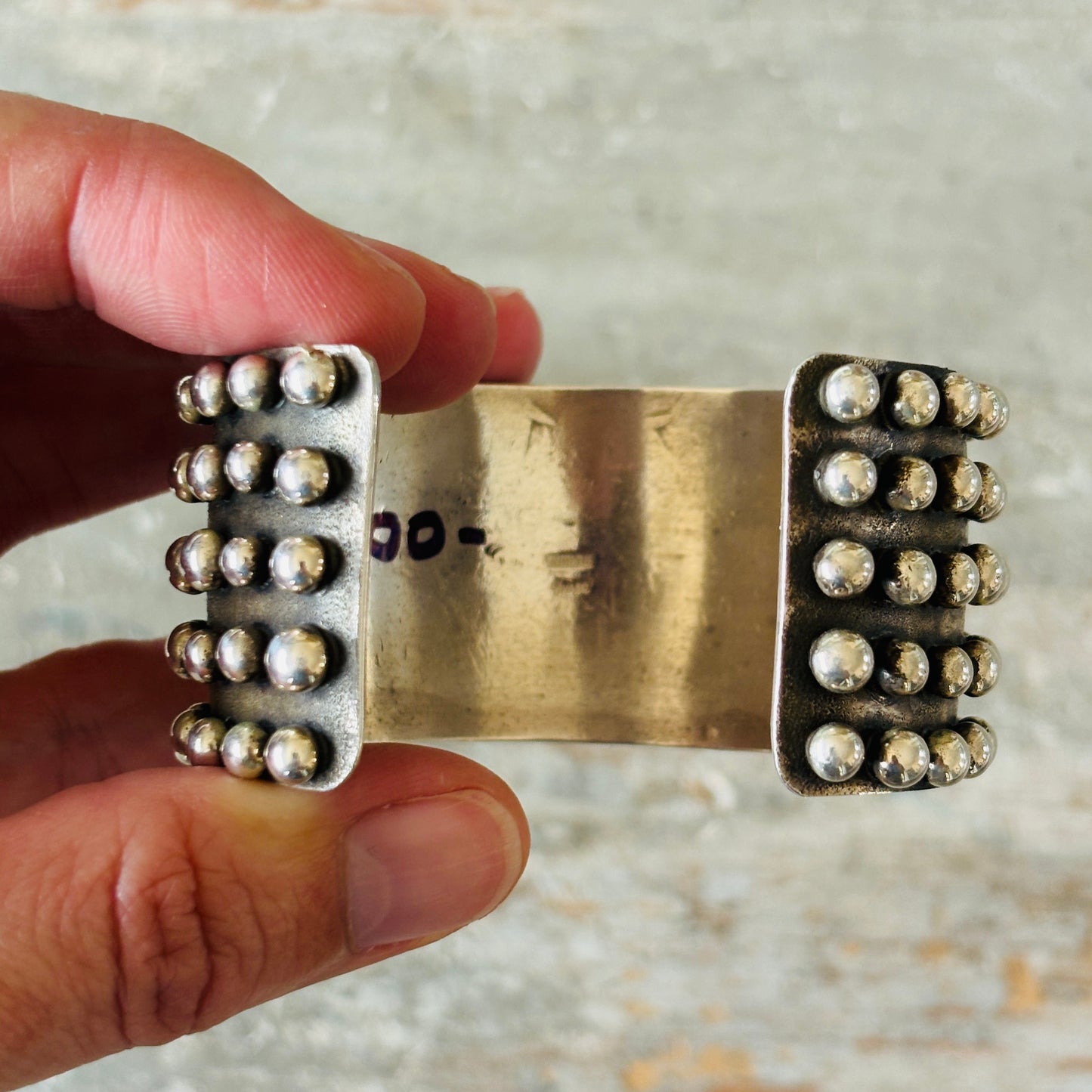 Navajo Edmund Piasso Sterling Silver Cuff