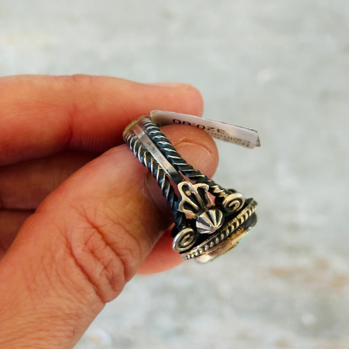 Navajo Andy Cadman Sterling Silver & #8 Turquoise Ring