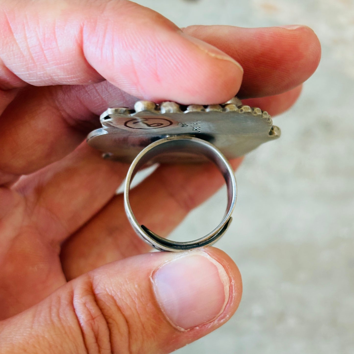 Navajo Leslie Nez Sterling Silver & Waterweb Kingman Ring