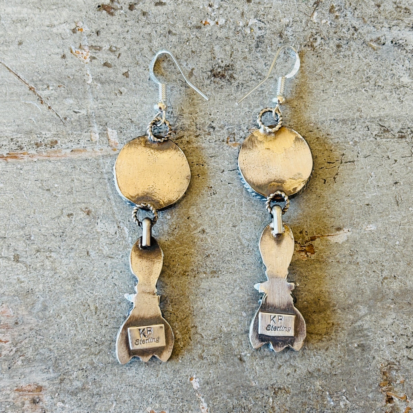 Navajo Kindale Billah Sterling Silver & Kingman Turquoise Star Earrings