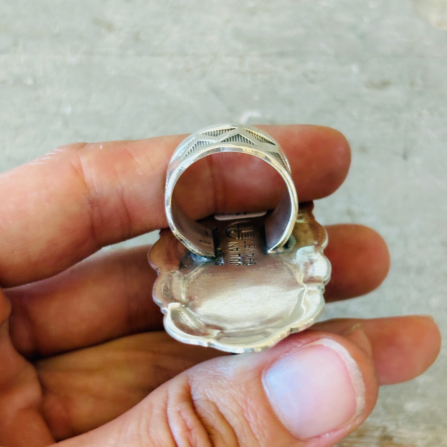 Navajo Julian Chavez Sterling Silver & Black Onyx Ring