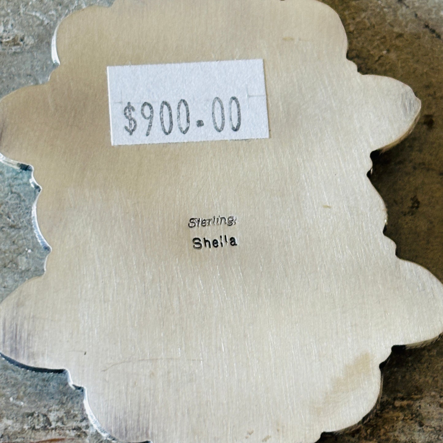 Navajo Sheila Becenti Sterling Silver & Kingman Turquoise Cluster Pendant