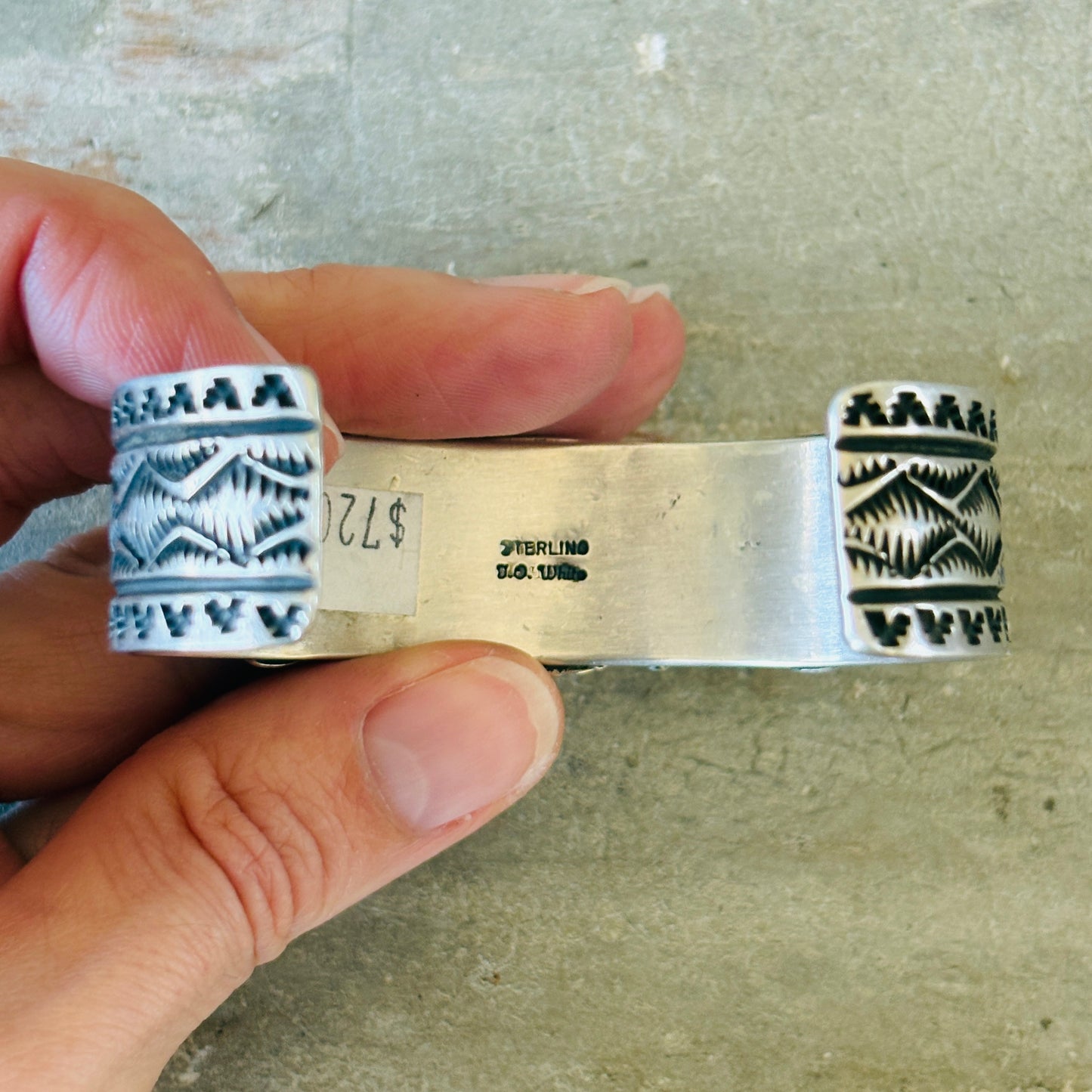 Navajo Tsosie Willie Sterling Silver & Web Kingman Stacker Cuff