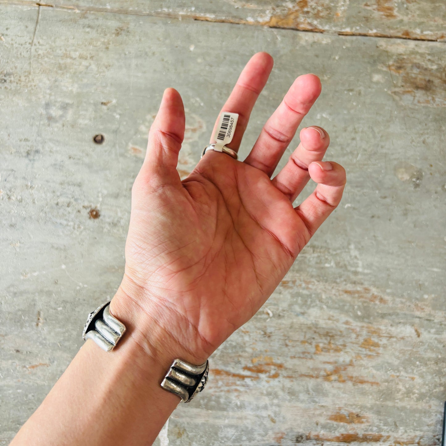Navajo Mary Ellen Sterling Silver & Sonoran Turquoise Starburst Ring
